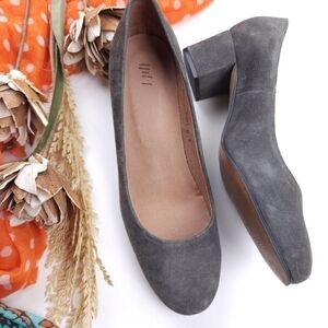 J. jill Grey Suede Low Block Career Heels Sz 9.5